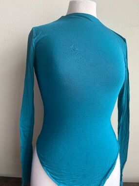 Long Sleeve Teal Bodysuit - Women Tops